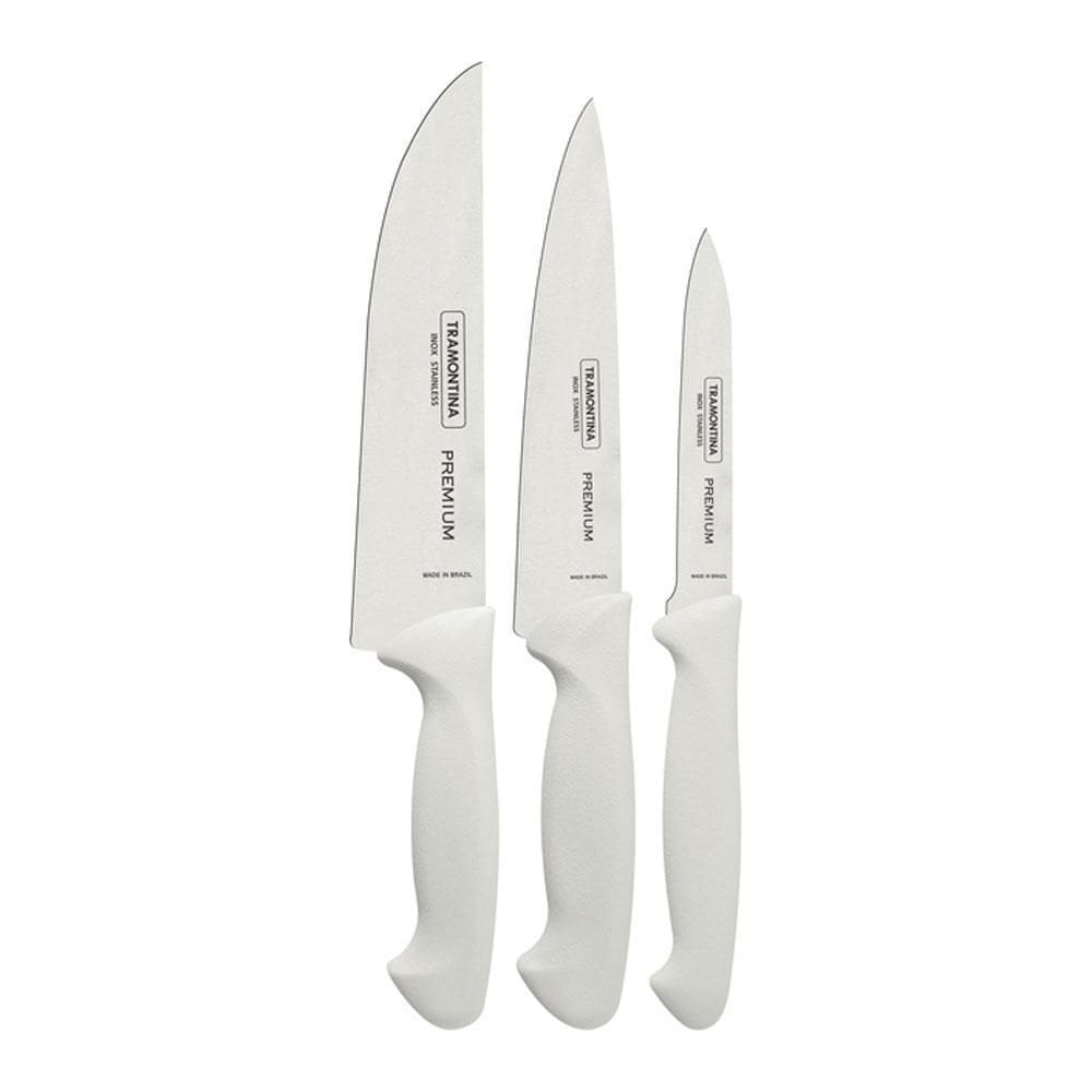 Faqueiro Premium 3 Peças + Tábua Churrasco 49X35 Tramontina