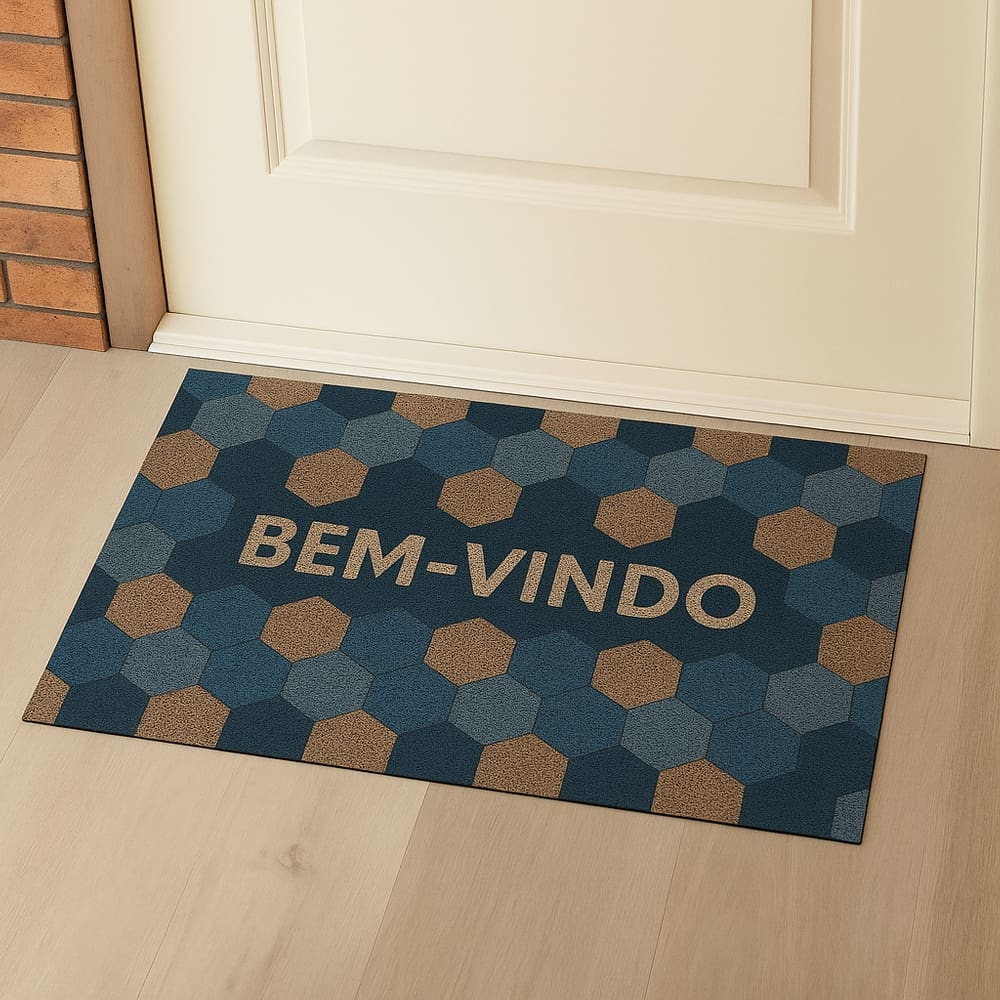 Capacho Vinílico Estampado Antiderrapante 60x40cm Bem Vindo Uzoo
