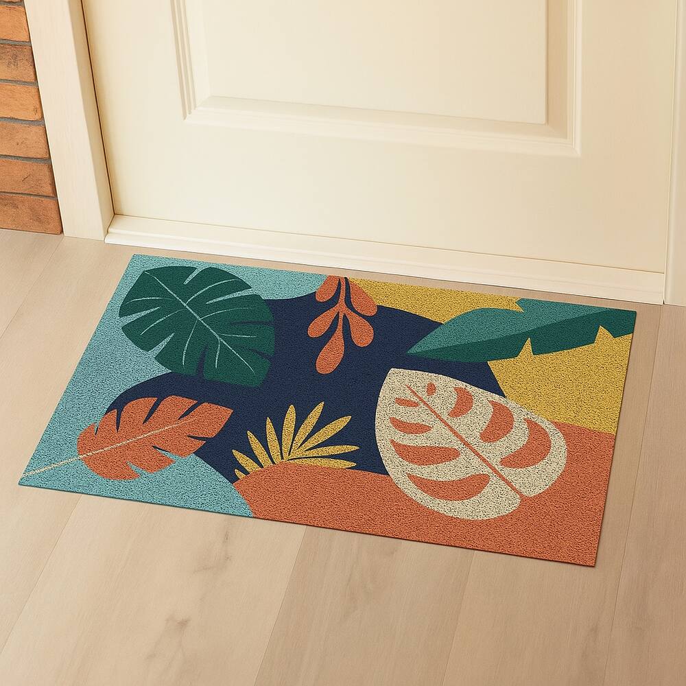 Capacho Vinílico Estampado Antiderrapante 60x40cm Folhagens Uzoo