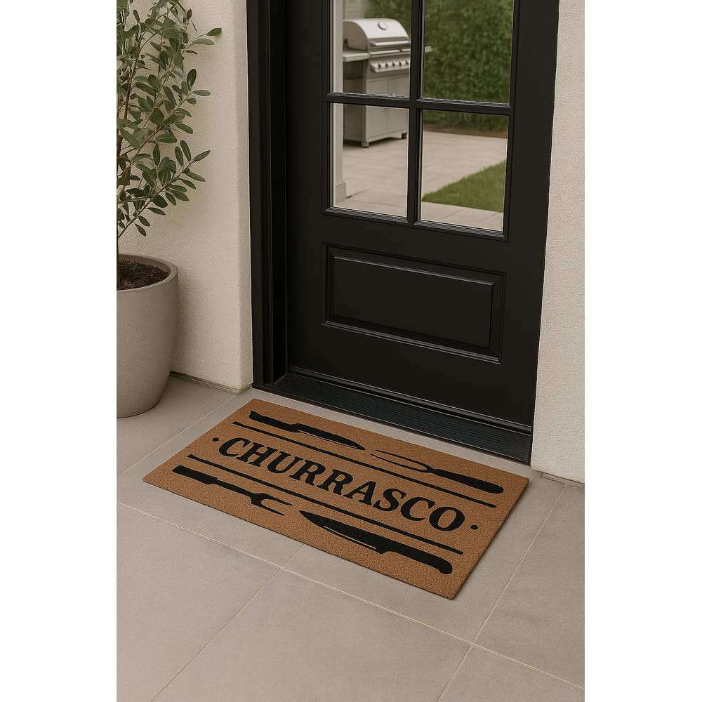 Capacho Vinílico Estampado Antiderrapante 70x30cm Churrasco Uzoo