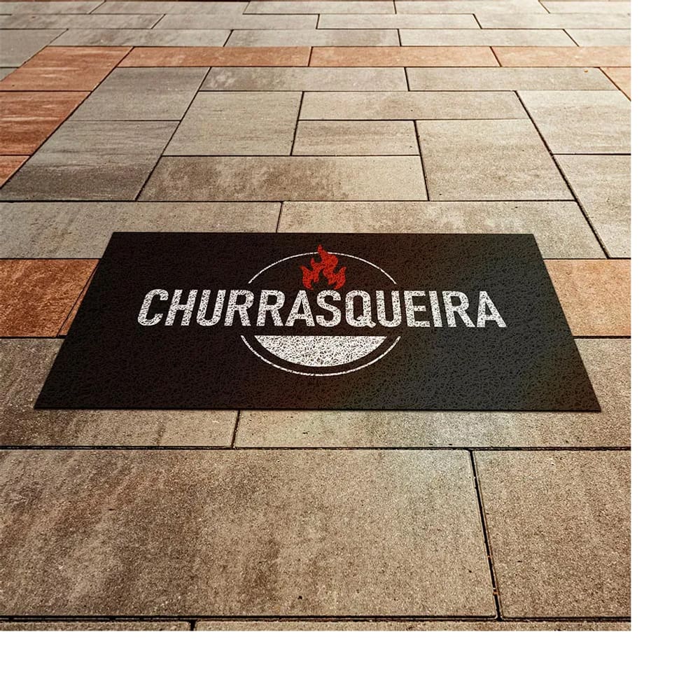 Capacho Vinilico Estampado 40x80cm Churrasqueira Uzoo