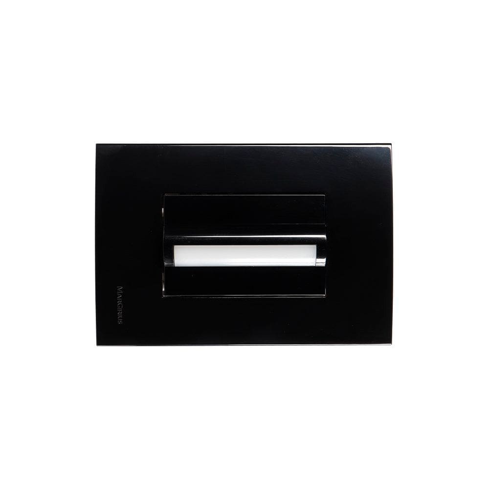 Balizador Horizontal MarGirius Sleek com Placa 4x2 Preto Ebony 6000K - Luz Branca Bivolt