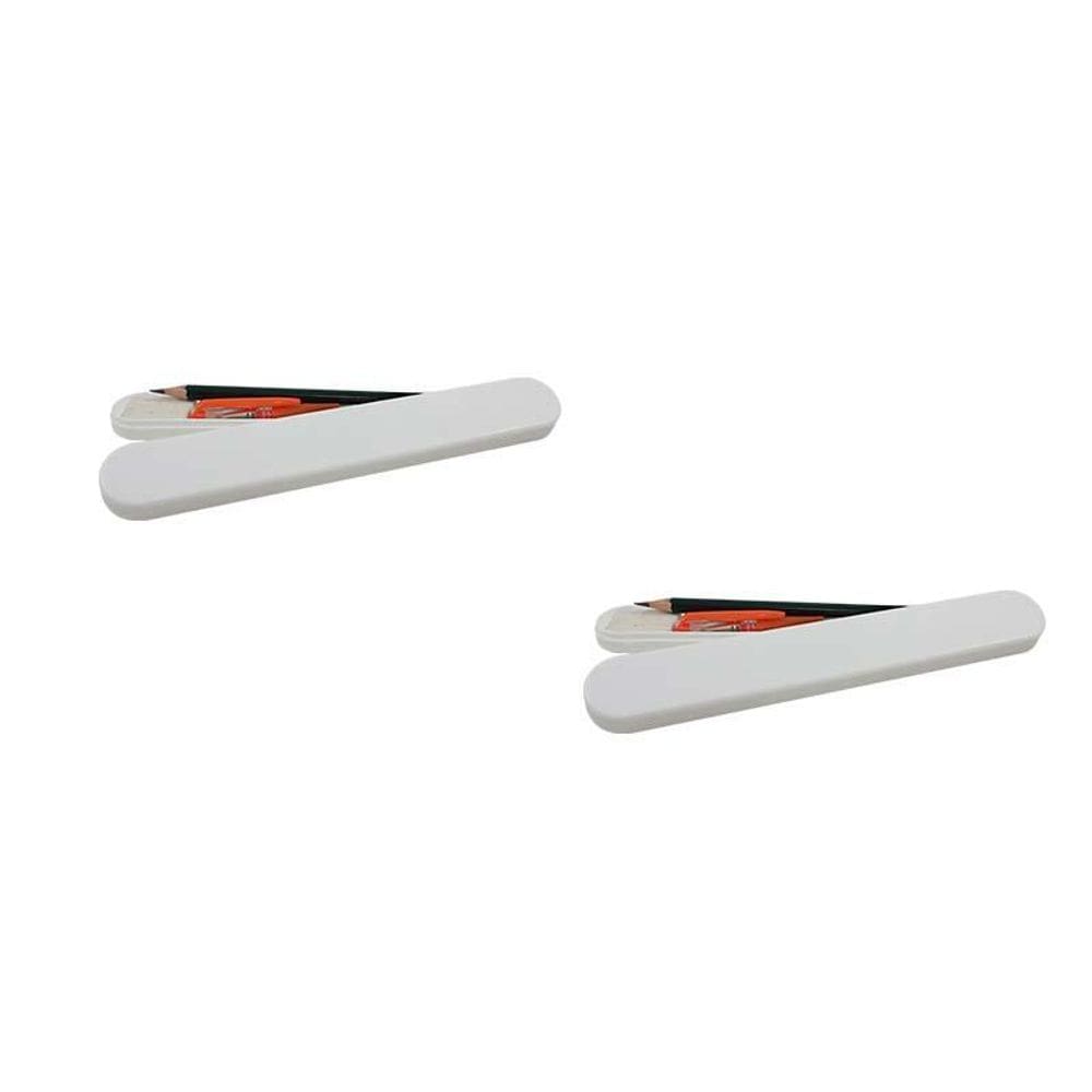 Kit 2 Mini Estojo Branco Plástico