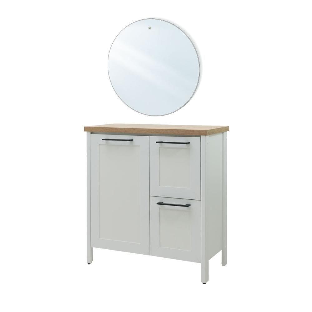 Aparador Buffet Ditália Com Tampo + Espelho Bn-01 Cinza