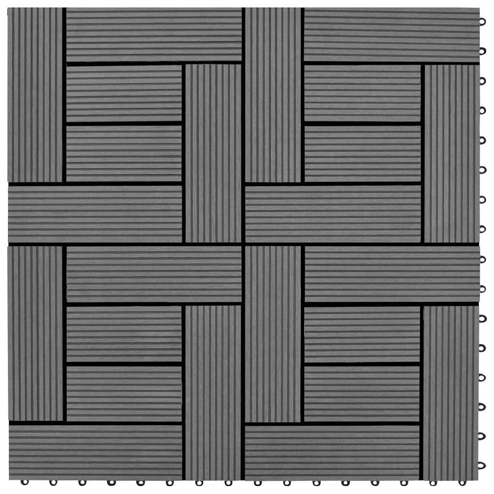 Telhas de deck WPC VidaXL Grey 11,8x11,8 cm resistentes à água