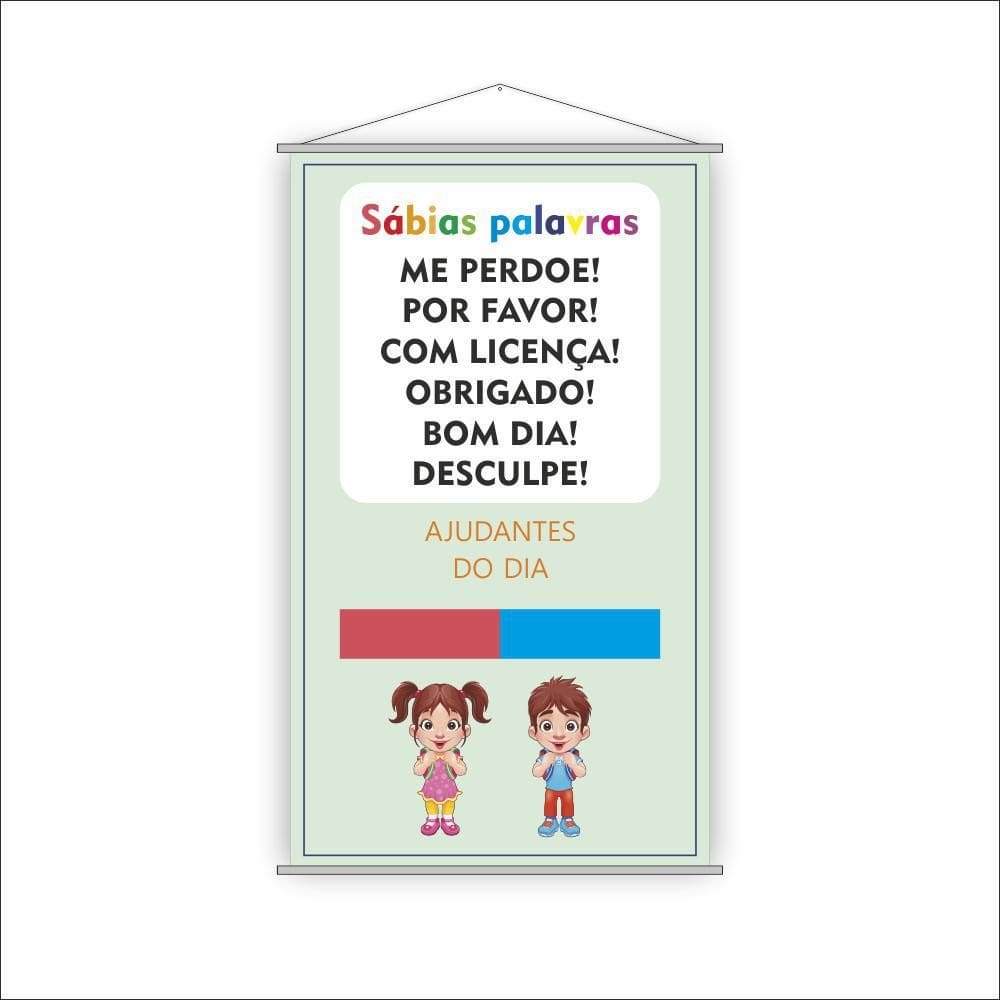 Banner Pedagógico Sábias Palavras Ajudantes Do Dia 80X50Cm