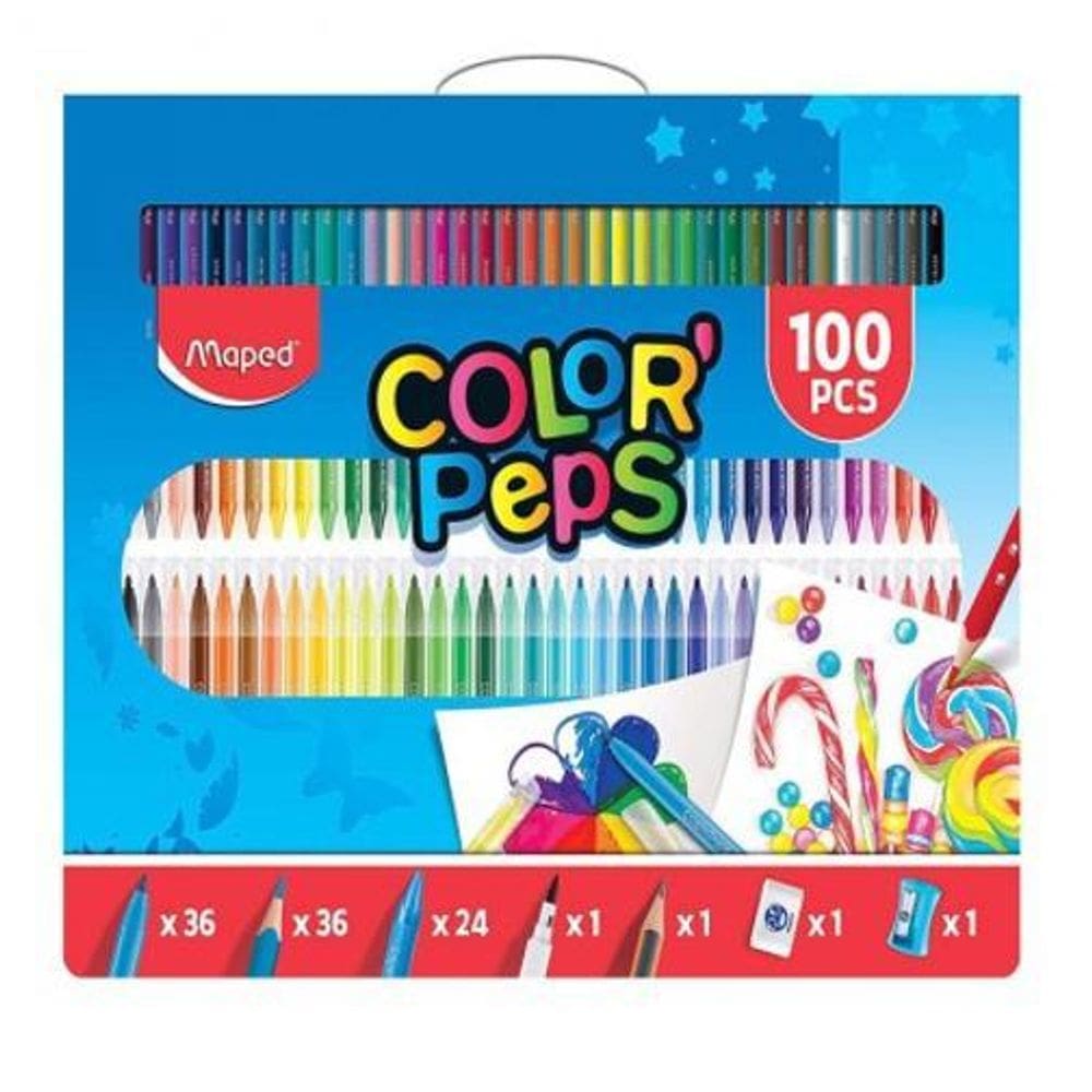 Maleta De Pintura Color``Peps Com 100 Peças 907003 - Maped