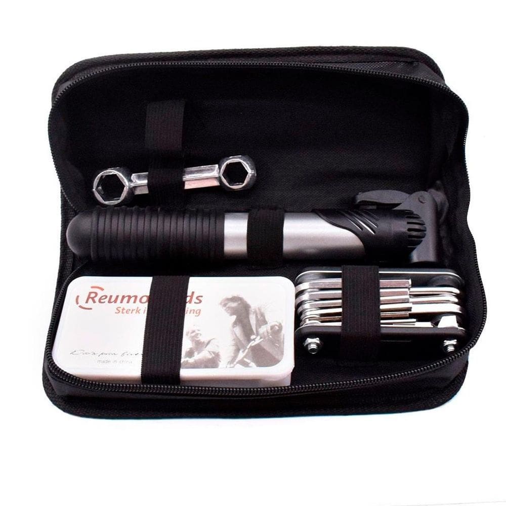 Kit Ferramentas Bicicleta Bomba Ar Reparo Bolsa Preto