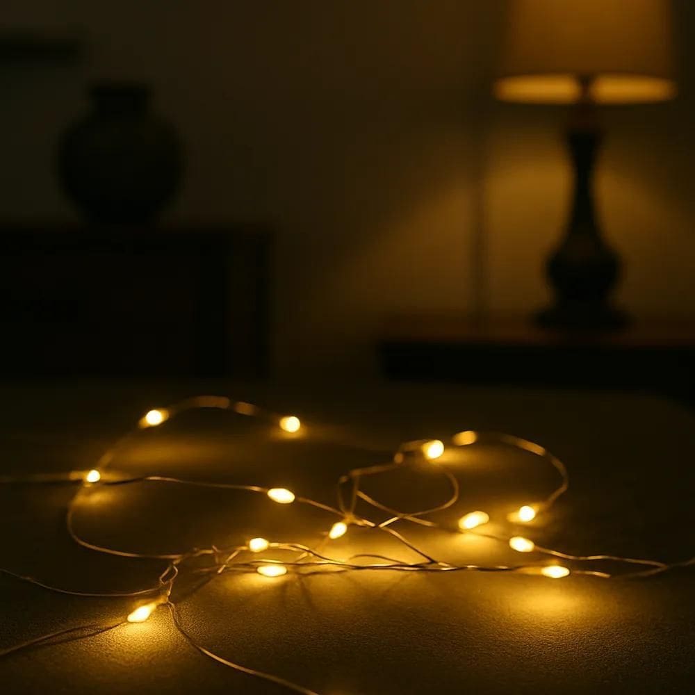 Fio Fada Prata Cordão Cobre Luz Cores 2M 20 Leds Decoração