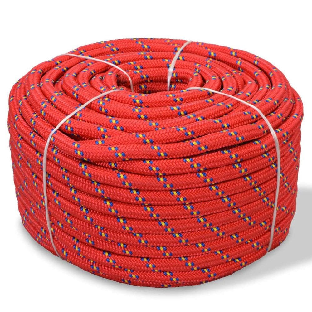 Corda marinha vidaXL, polipropileno vermelho, 10 mm, espessura, 50 mm