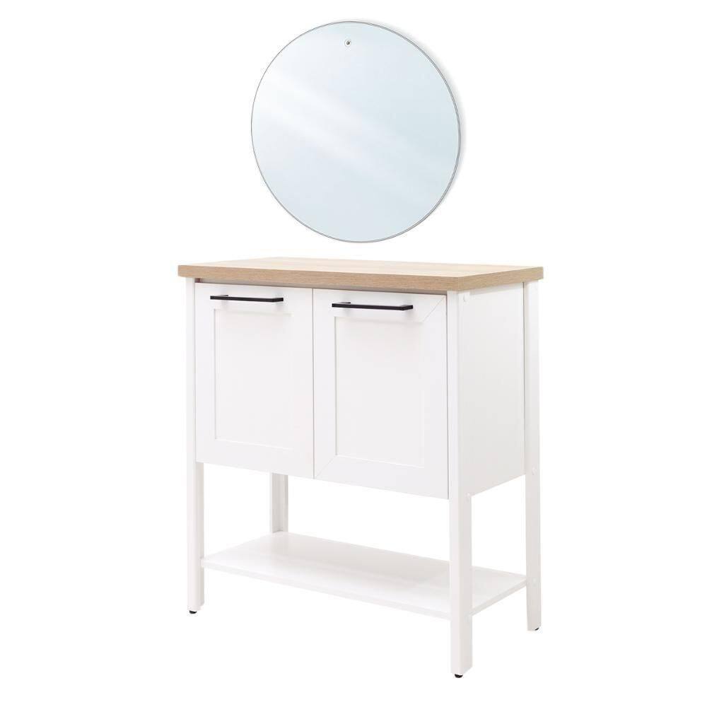 Aparador Buffet Ditália Com Espelho 2 Portas Bn-02 Branco
