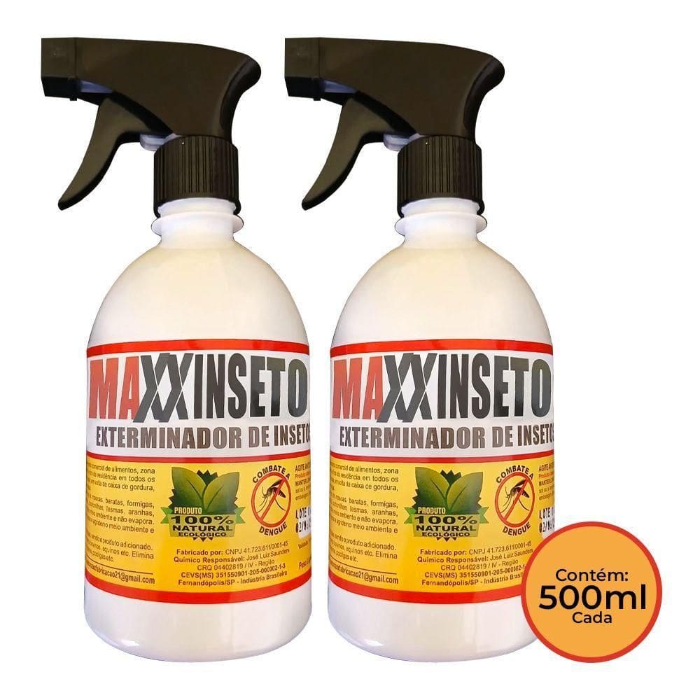 Kit 2 Exterminadores De Baratas Maxxinseto Power 500 Ml - 100% Natural