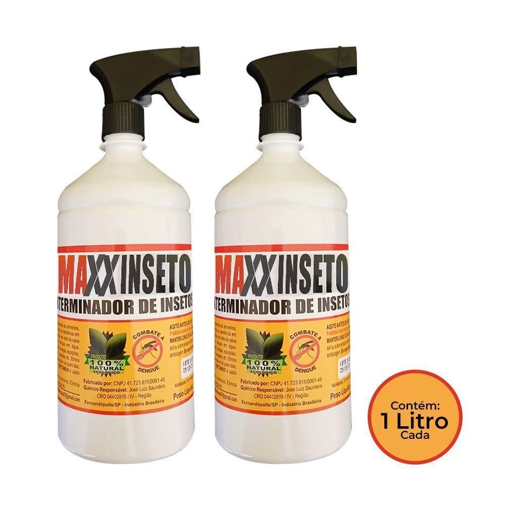 Kit 2 Exterminadores De Escorpiões Baratas E Outros Maxxinseto Power 1 Litro - 100% Natural