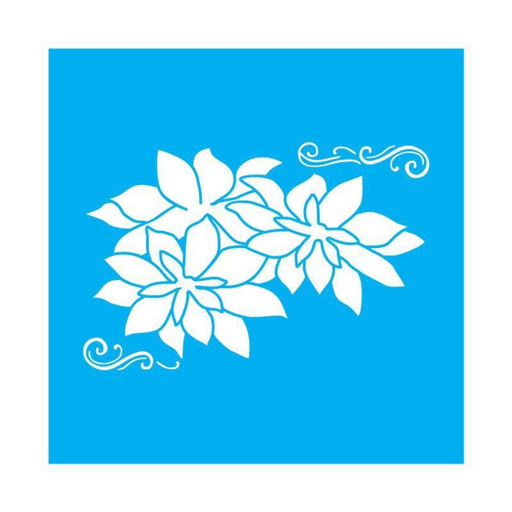 Stencil Tamako Flores - 30X30Cm - Ref D247