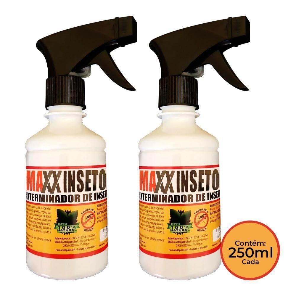 Kit 2 Exterminadores De Baratas Maxxinseto Power 250 Ml - 100% Natural