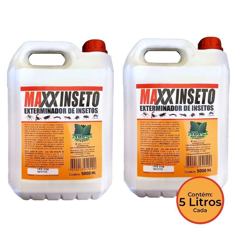 Kit 2 Exterminadores De Escorpiões Baratas E Outros Maxxinseto Power 5 Litros - 100% Natural