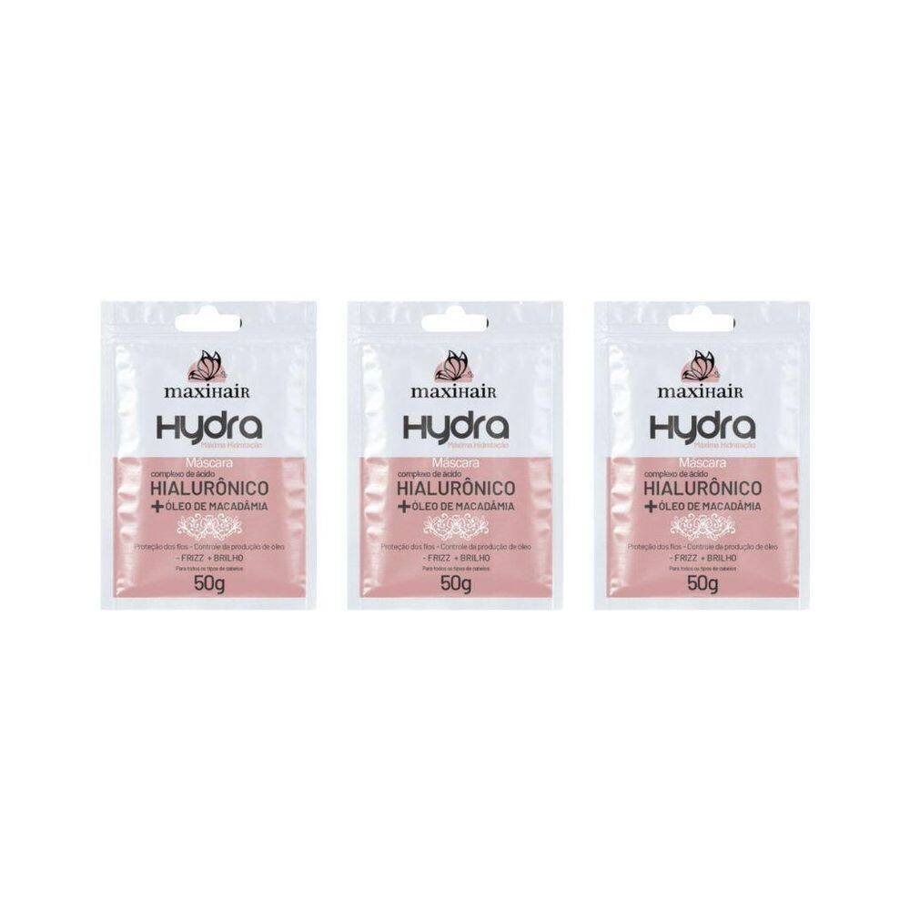 Sache Maxihair 50G Hidra Hialuronico - Kit Com 3Un