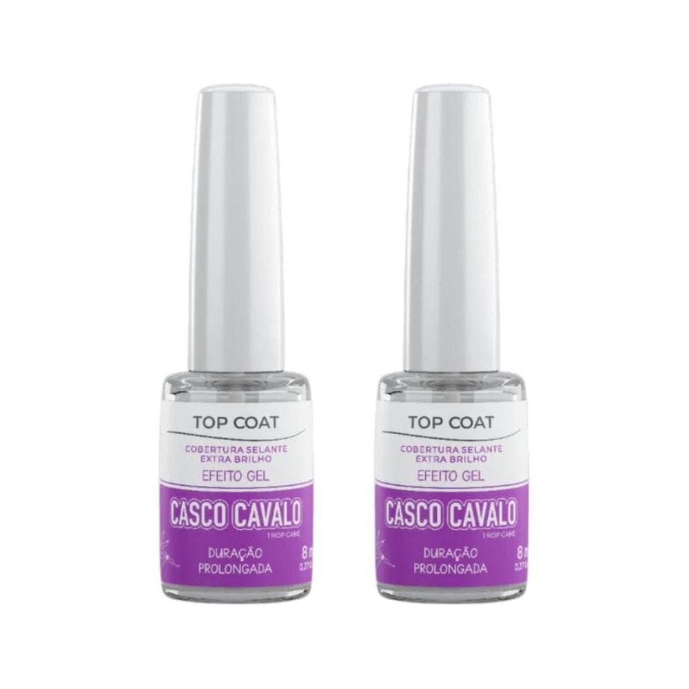 Casco De Cavalo Trop Care Efeito Gel Top Coat 8Ml -Kit C/2Un