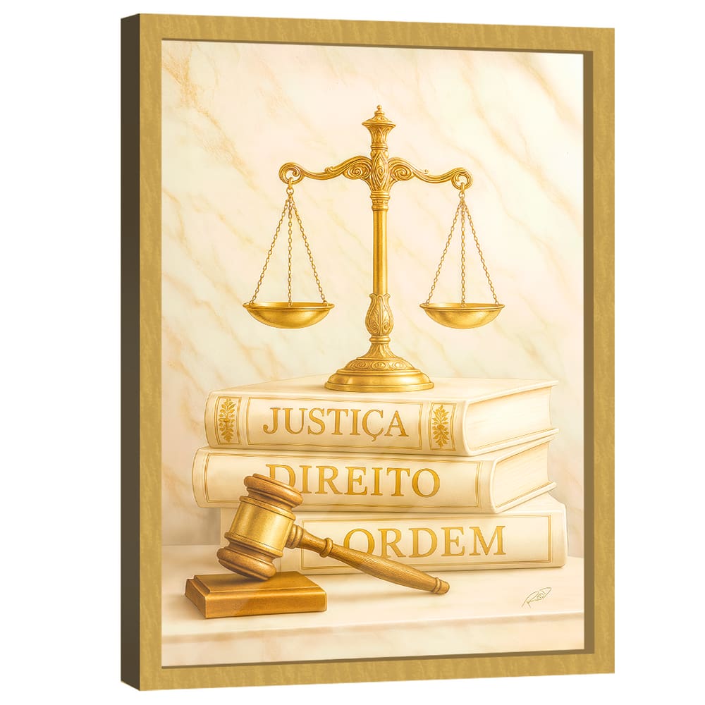Quadro Decorativo Justiça, Direito e Ordem