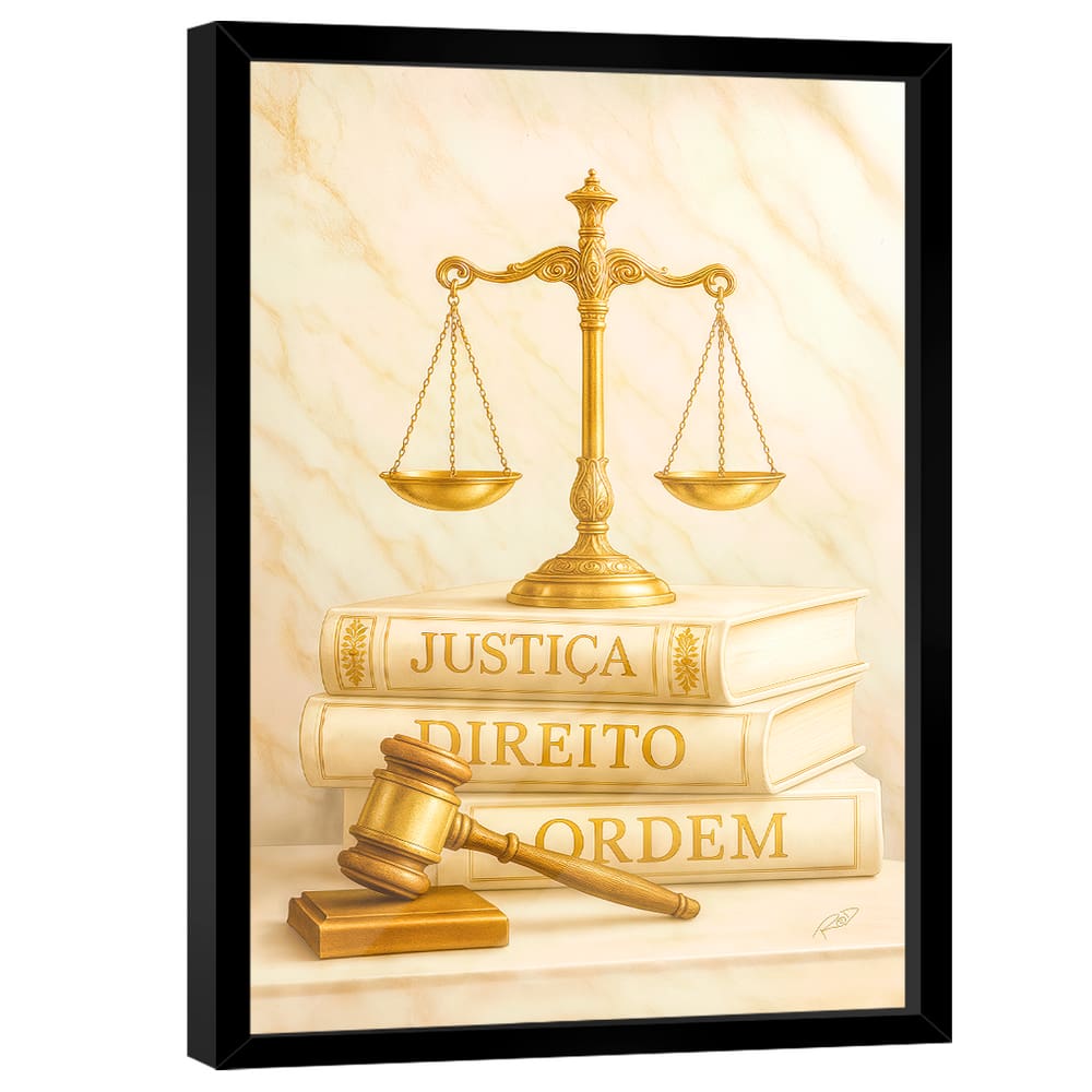 Quadro Decorativo Justiça, Direito e Ordem