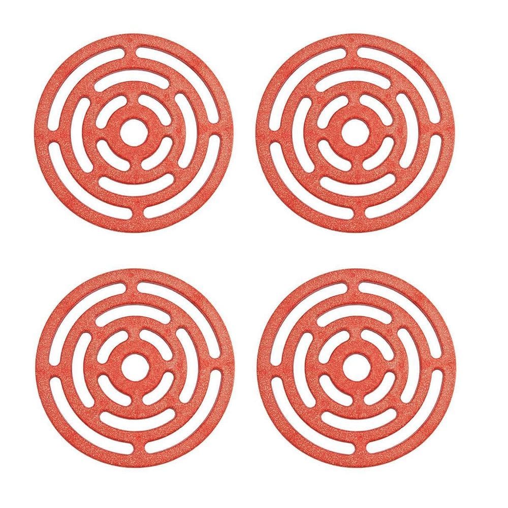 Kit 4Un Descanso De Panela Aparador Redondo Vermelho