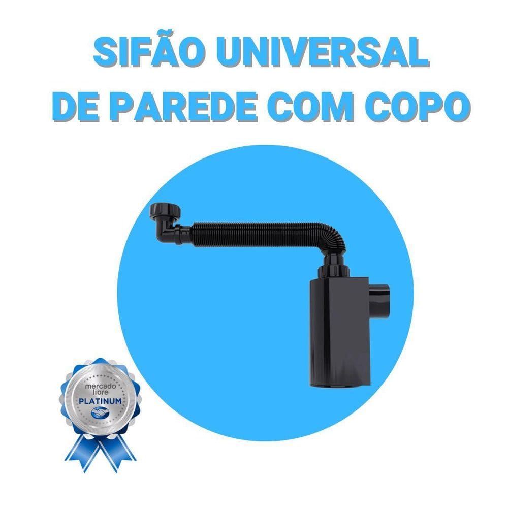 Sifão Universal De Parede Com Copo