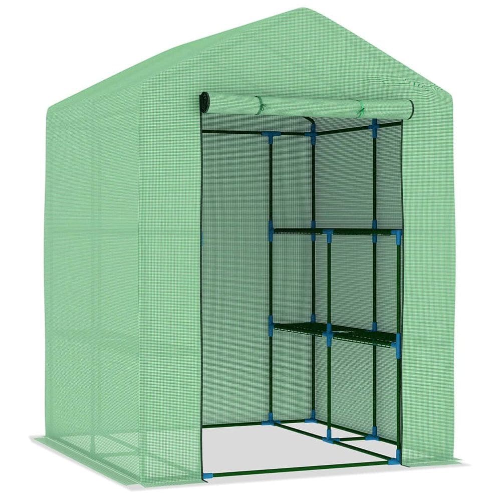 Estufa VidaXL Verde com prateleiras de malha PE de 56,3x56,3x76,8cm