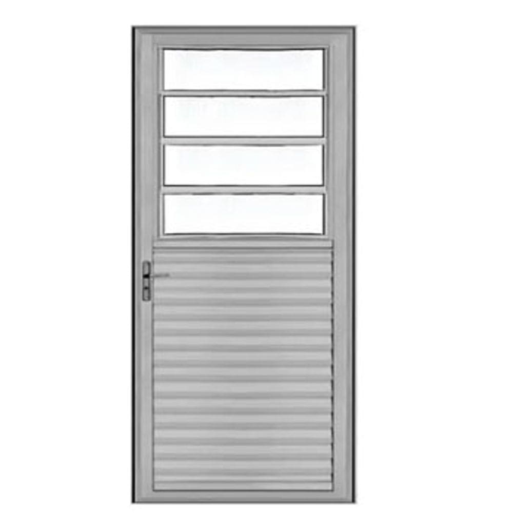 Porta Basculante Aluminio Brilhante 2,10x0,80 Lado Esquerdo