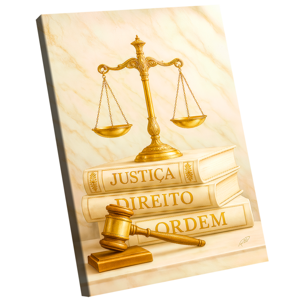 Quadro Decorativo Justiça, Direito e Ordem