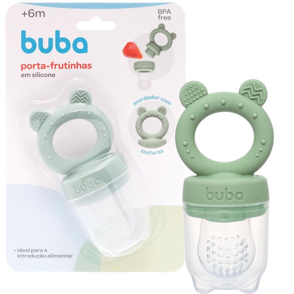 Porta Frutinhas Silicone Ursinho Verde Lanchinho 18854 Buba