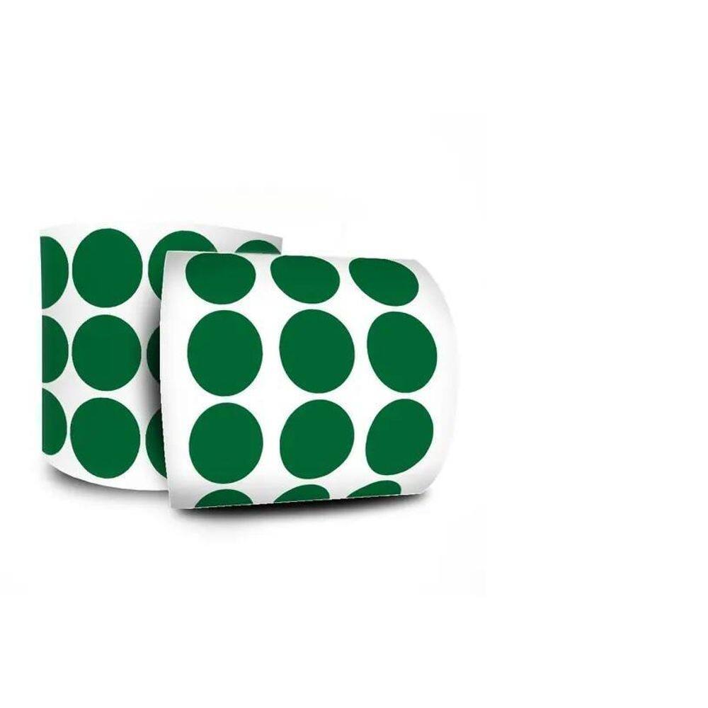 Etiqueta Bolinha Colorida Verde Escuro 1,0Cm Rolo C/1000