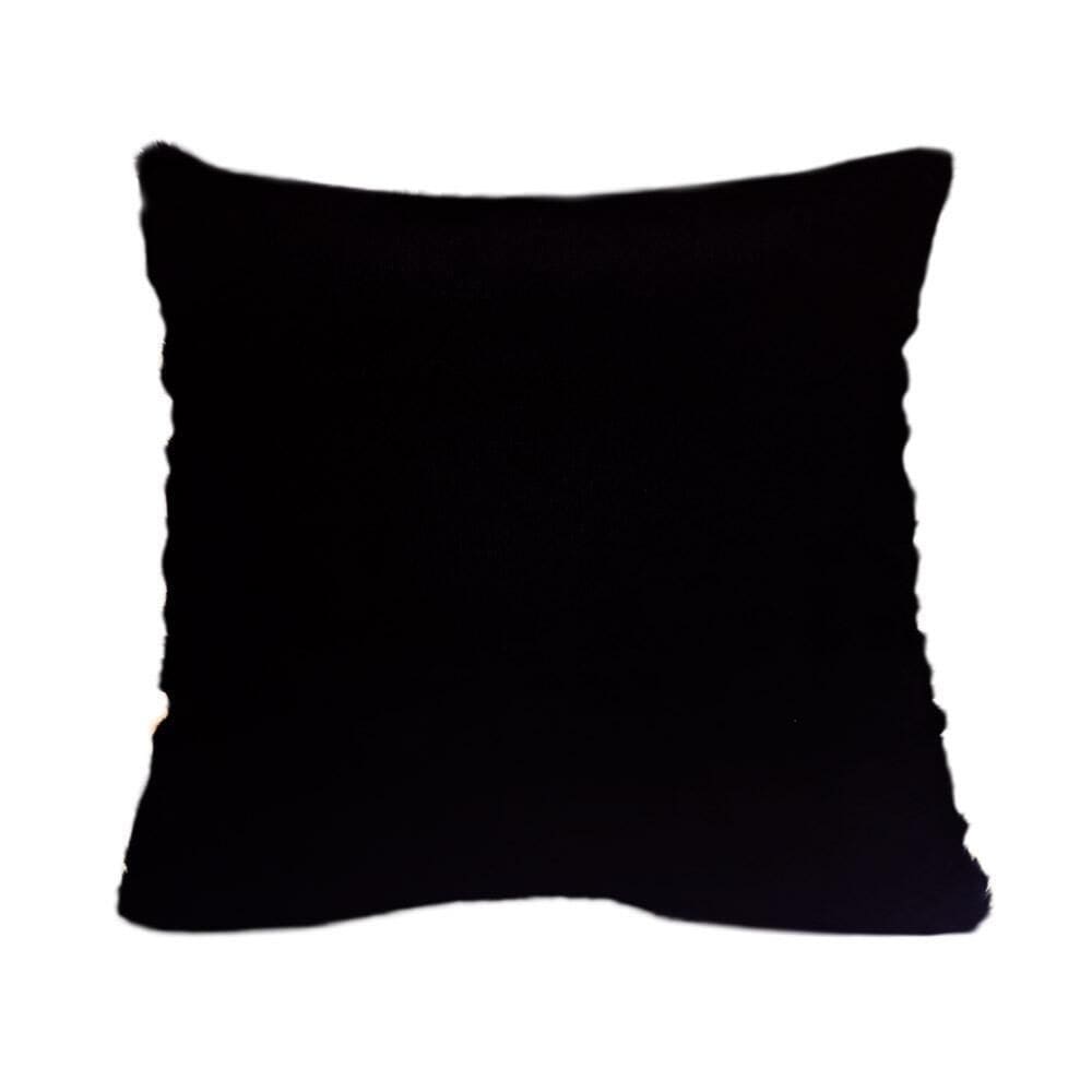 Almofada De Pelo Pelúcia Pelo Curto Luxo Preto