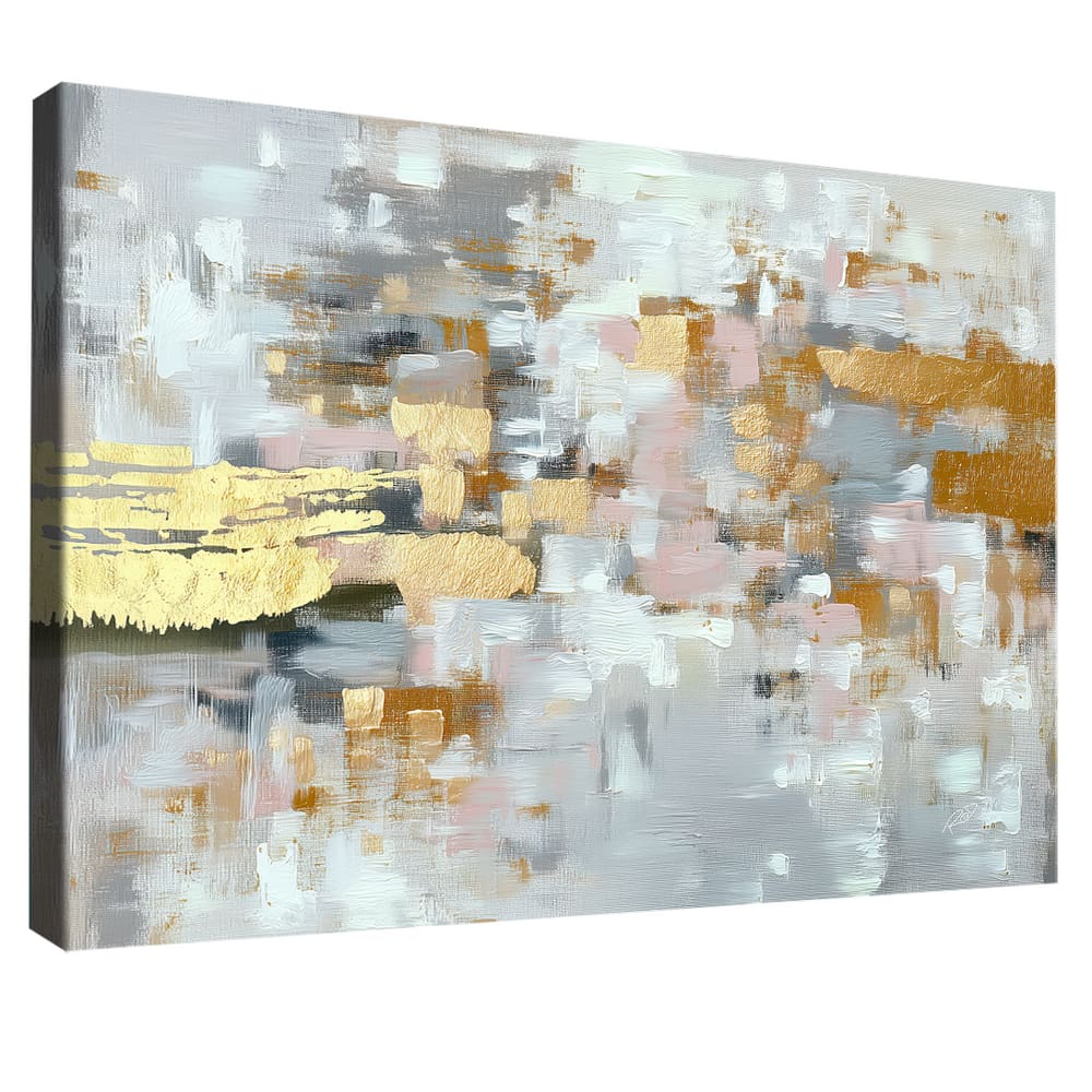 Quadro Decorativo Abstrato Contraste Dourado