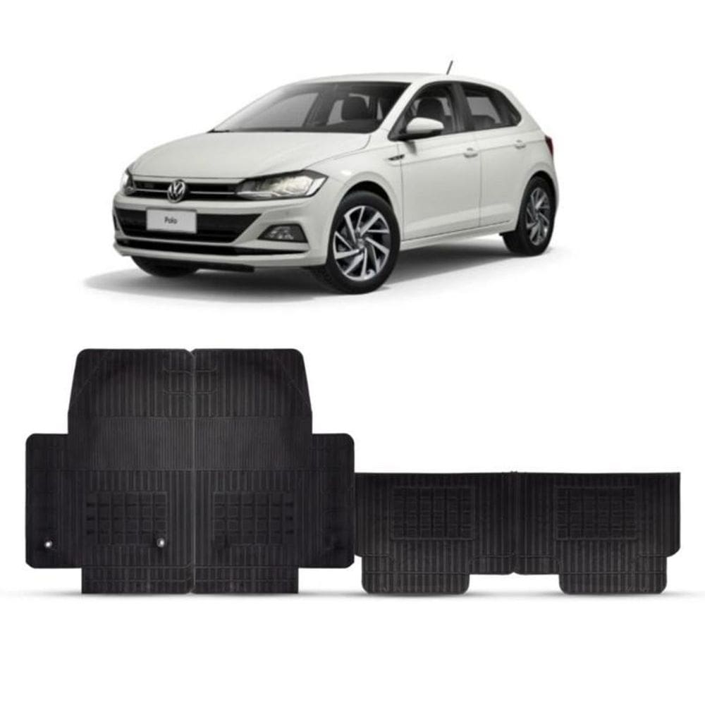 Tapete Borracha Vw Polo 4 Peças Com Furo E Ilhós