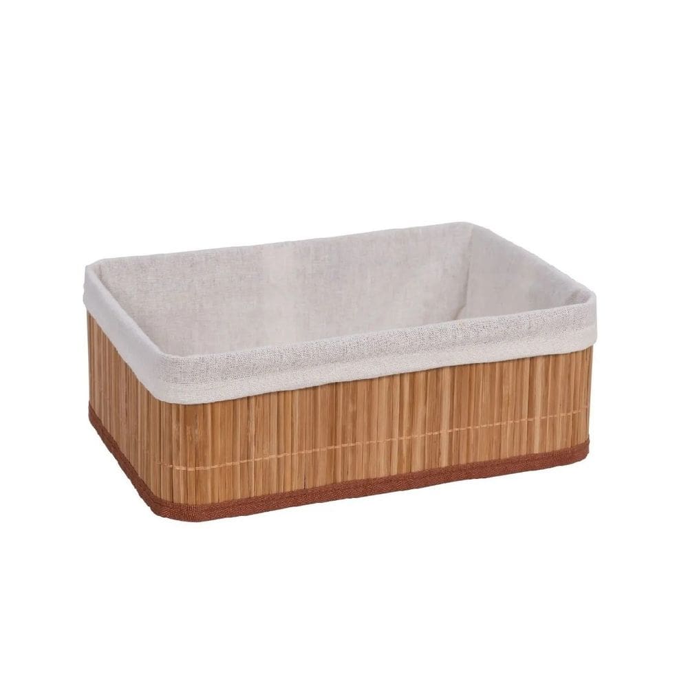 Cesto Organizador De Bambu Retangular Natural - Jolitex