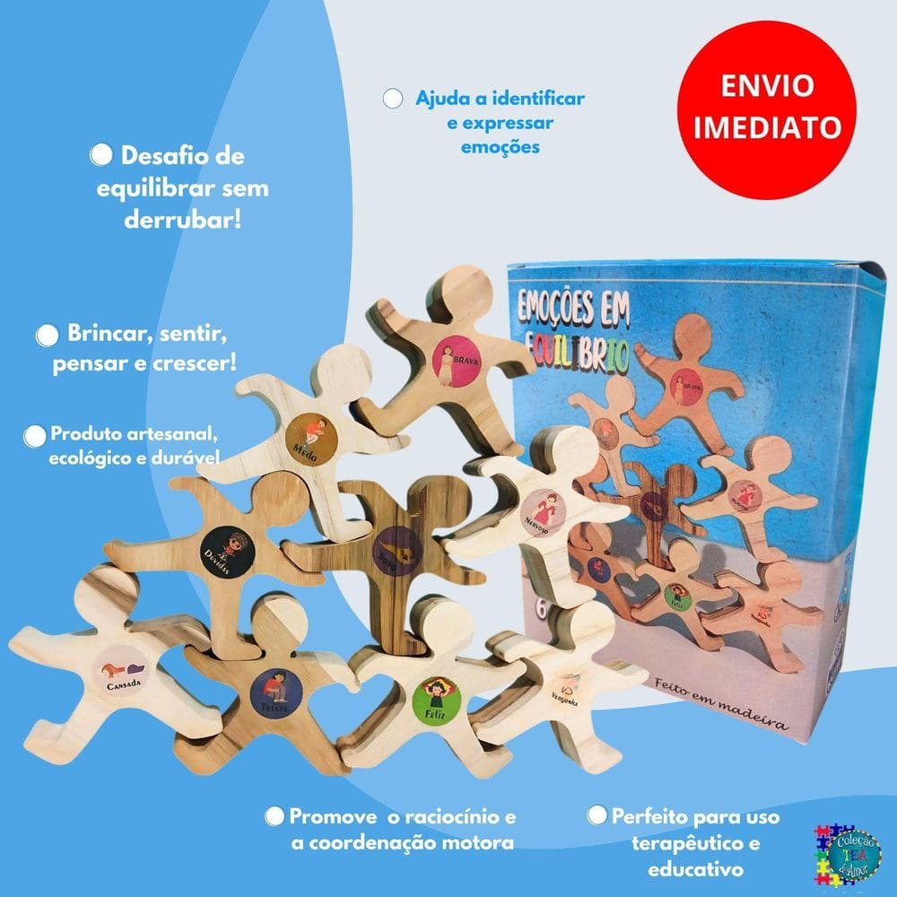 Jogo Cognitivo Emoções Em Equilibrio Para Autistas 6 Peças