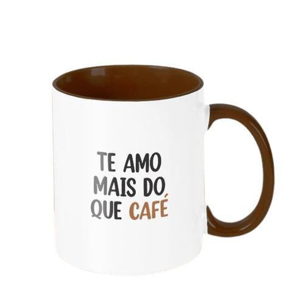 Caneca Decorativa Divertida - Te Amo Mais Do Que Café