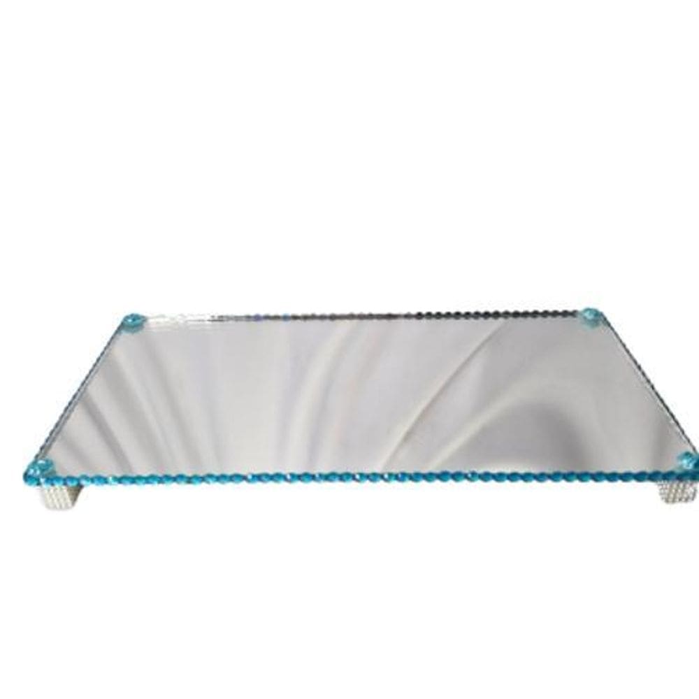 Bandeja De Vidro Decorativa Presente Casa Azul