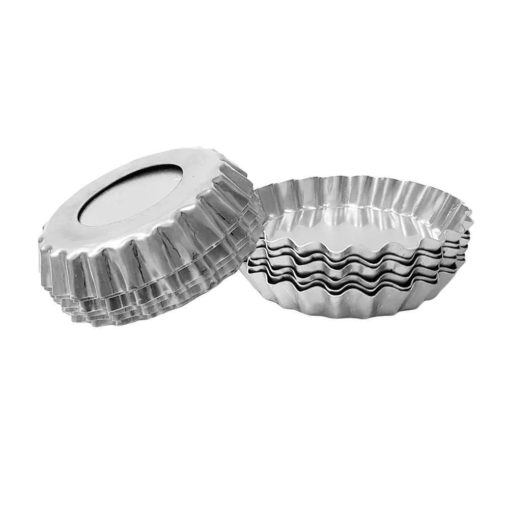 Forma Torta Maçã Crespa Alumínio N°6 Fundo Falso 12 Unidades