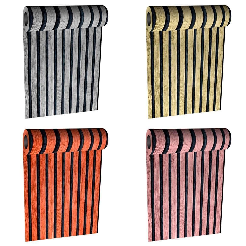 Papel Parede Adesivo Ripado Decorativo 1 Rolo 45Cm X 5M Rio