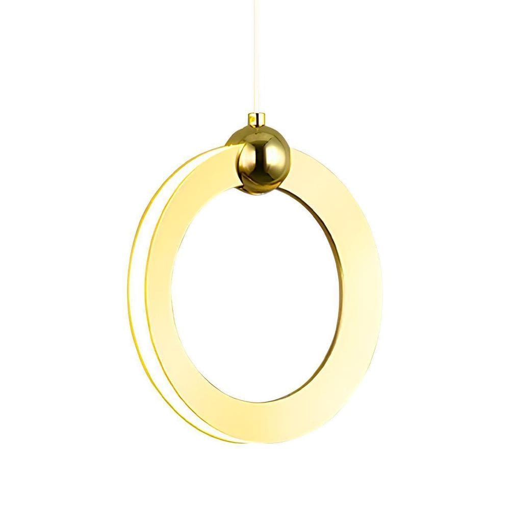 Pendente Teto Mercúrio Aro Dourado Led 3 Cores Bivolt 7W