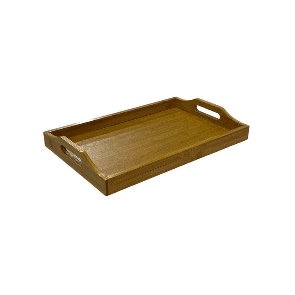 Bandeja de Bambu Retangular com Alça - M 29x20x6cm