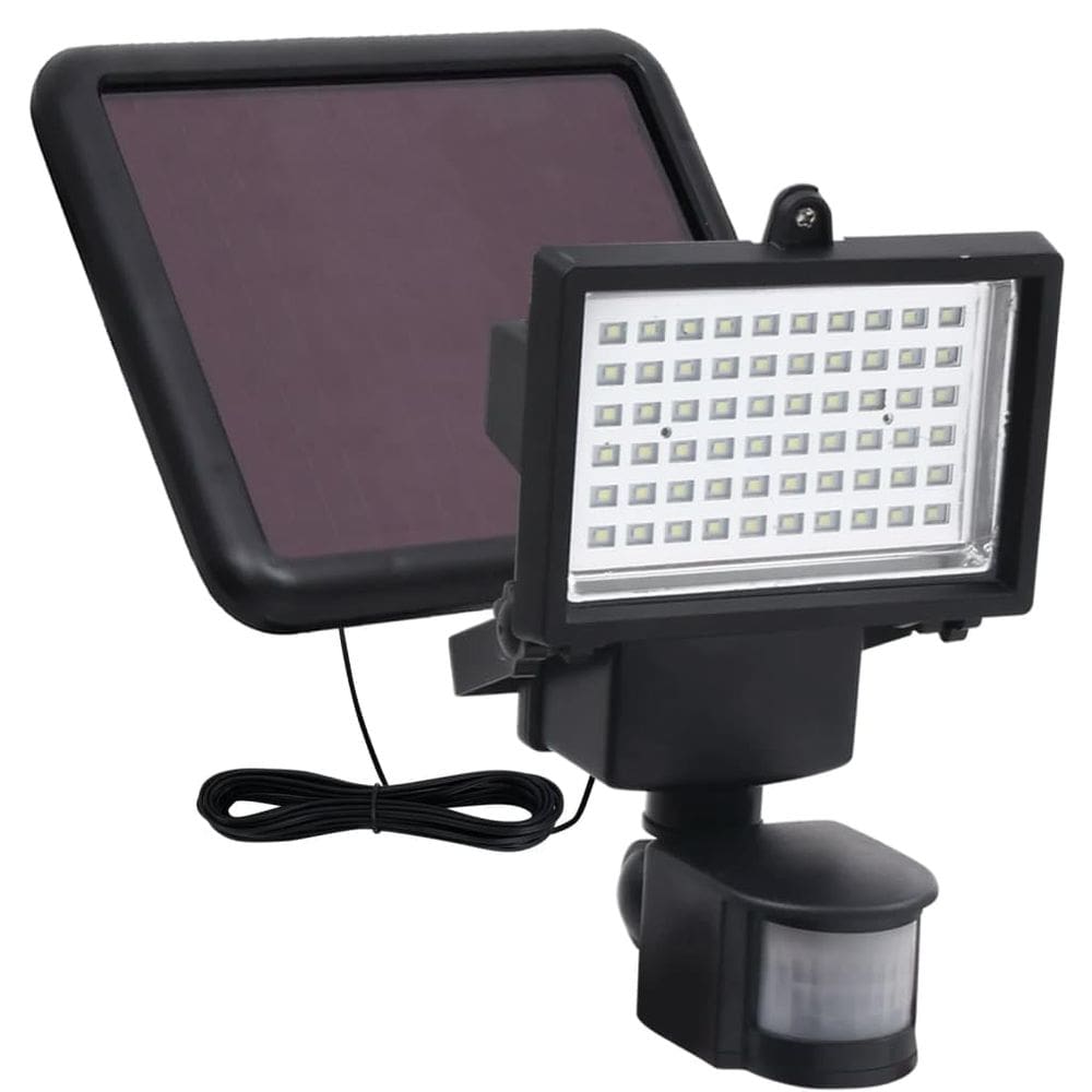 Refletor LED de jardim movido a energia solar vidaXL preto em plástico/aço