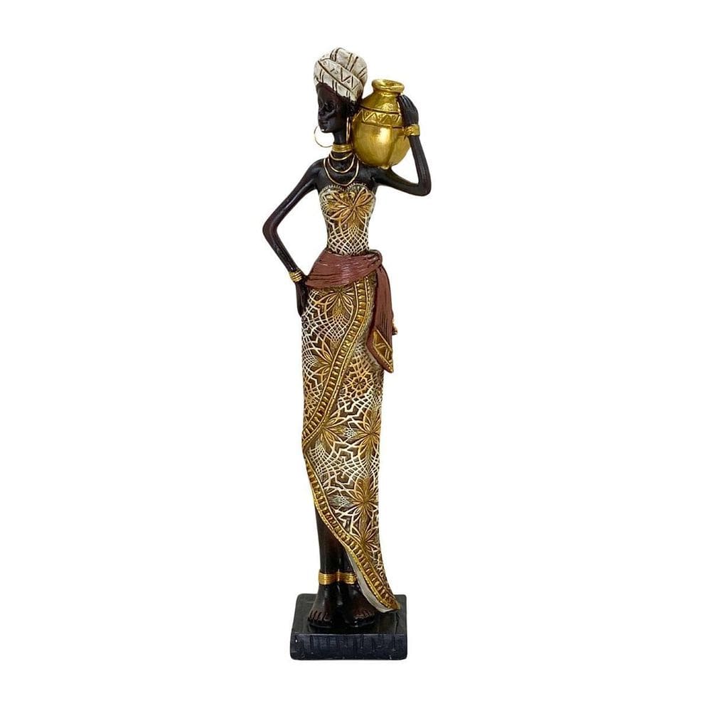 Figura Decorativa Estatueta Africana 34 X 10 X 5 Cm - 83-958