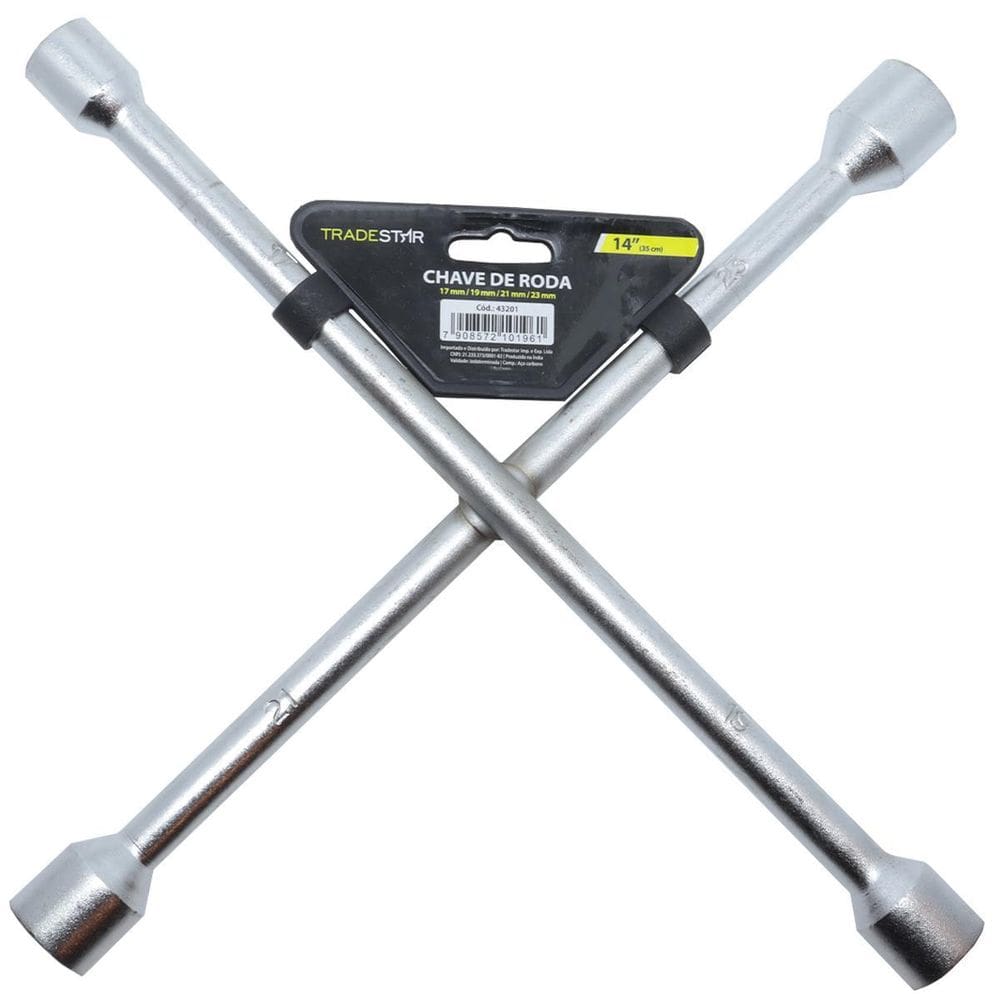 Chave Roda Cruz 4 Bocas 14  17-23mm  - Versátil e Confiável
