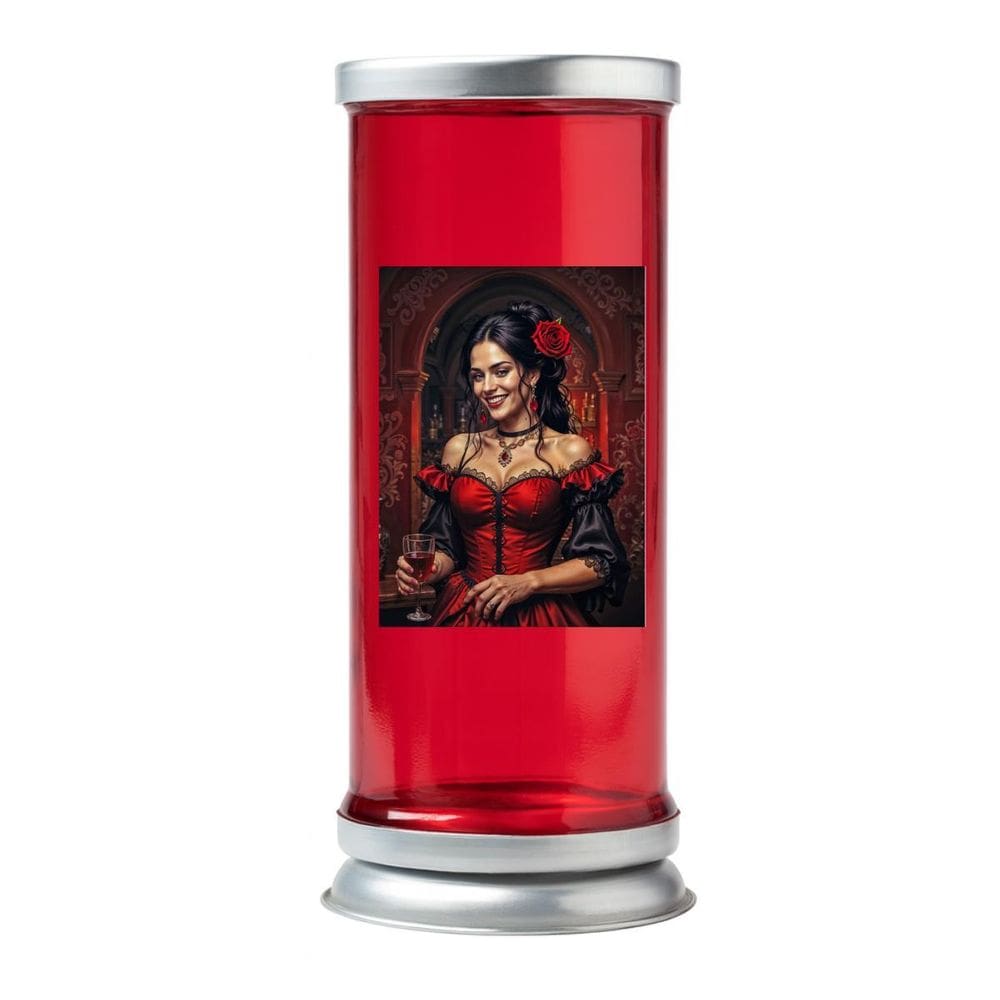 Suporte Vela 7 Dias 19Cm Vidro Alumínio - Adesivo Orixás