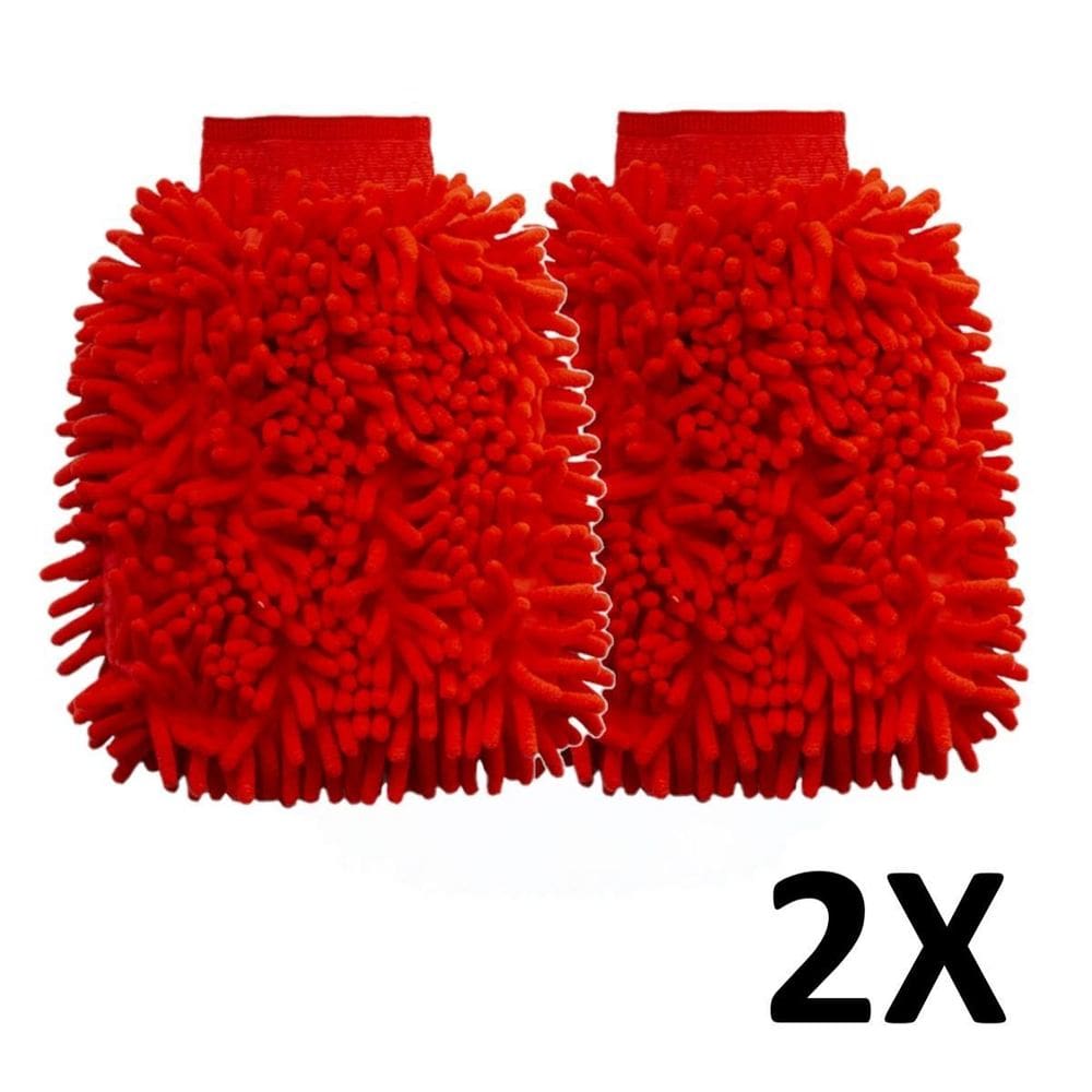 Kit 2 Luva Microfibra Multiuso Lavagem Carro Moto Automotiva