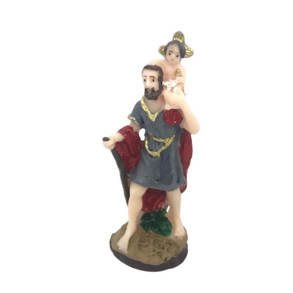 São Cristovão Escultura Em Resina 7 Cm
