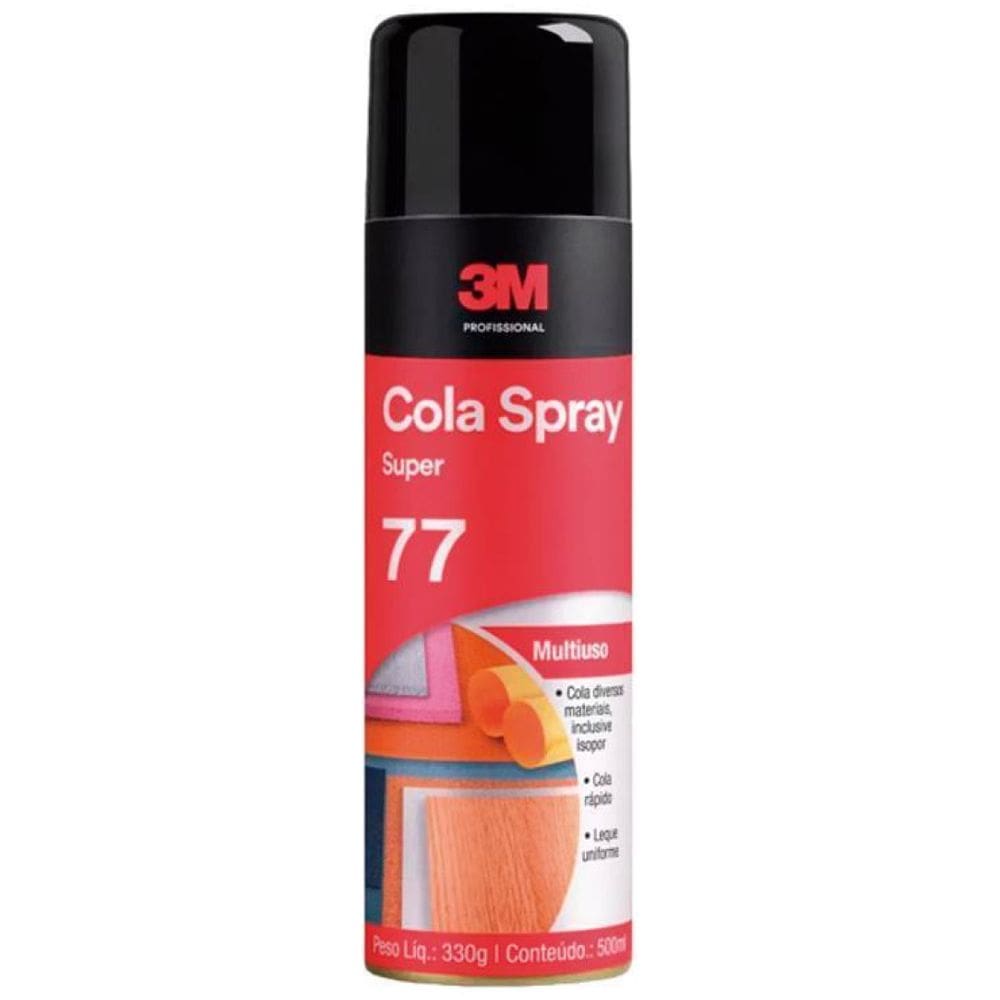 Cola Spray 3M Super 77 Multiuso Secagem Rápida 500 Ml