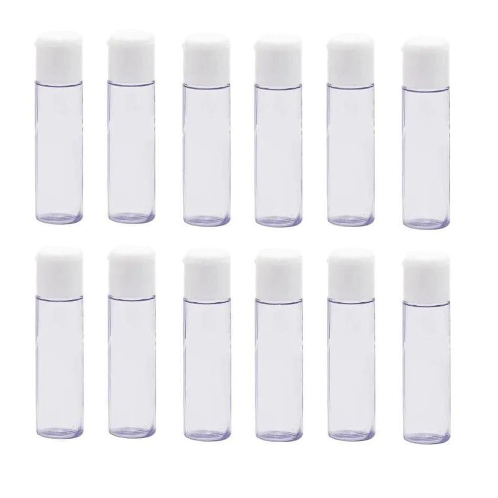 Kit 12 Frascos Pvc Transparente 15 Ml Tampa Flip Top Branco
